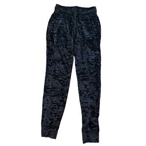 Womens Lululemon Ready to Crush Jogger Pants Black Velvet Velour Sz 4